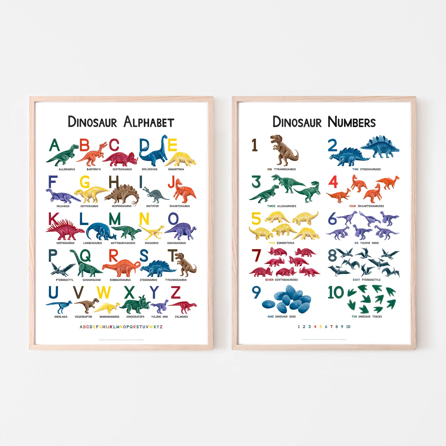 Dinosaur Alphabet & Numbers Print Set